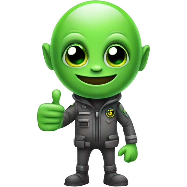  alien, green, thumbs up emoji