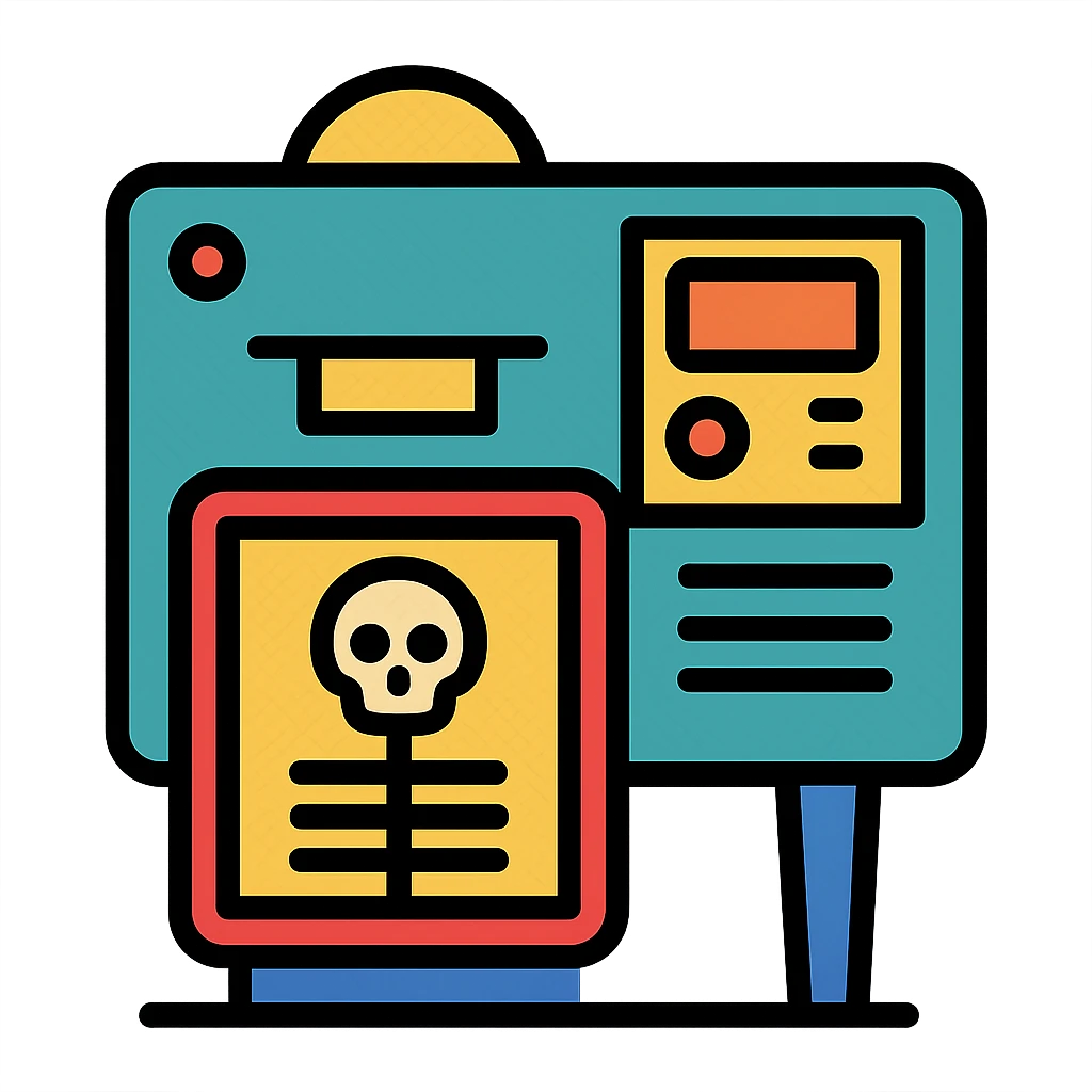 1980s X-ray machine icon with color outline emoji