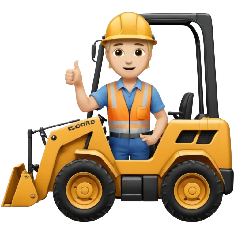 Blonde guy in a skid steer giving a thumbs up emoji