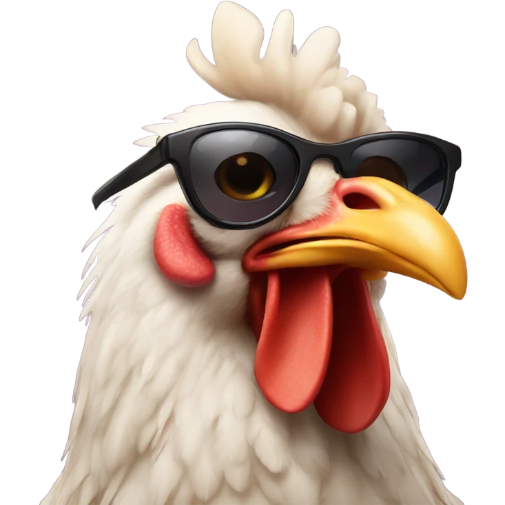 Chicken with sunglasses  emoji