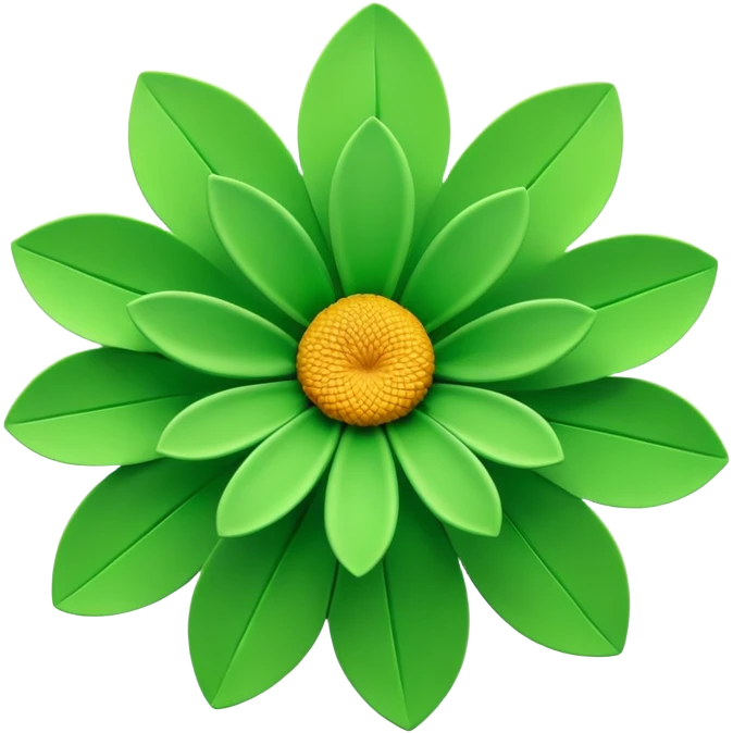 generate realistic detailed flower in 3d style green color emoji