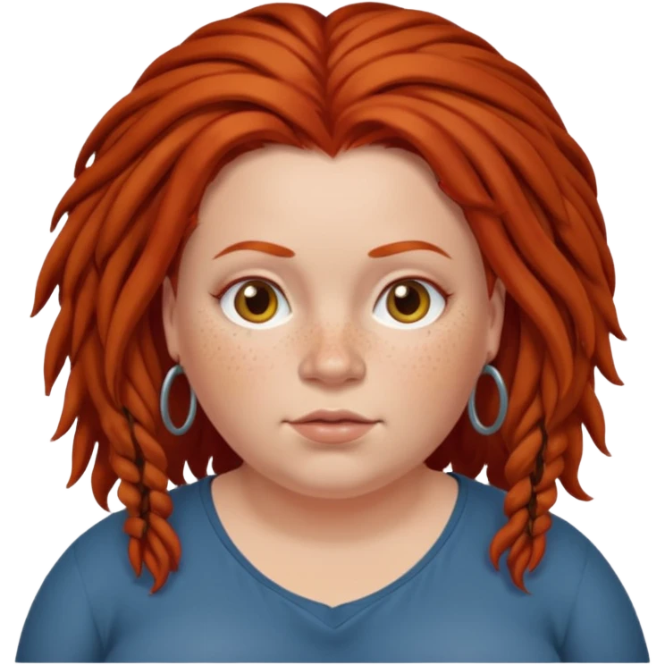 fat redhead woman with dreadlocked hair emoji