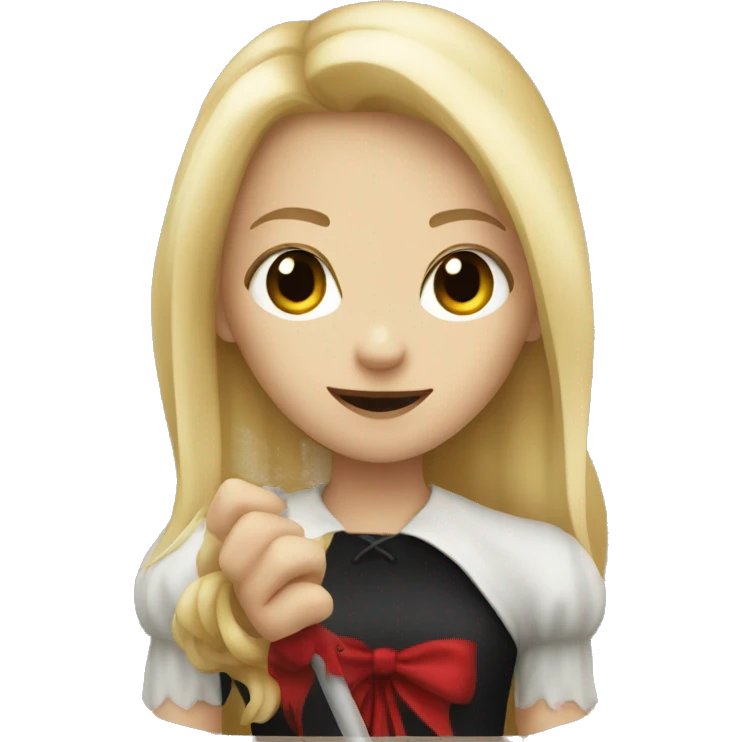 cute blonde girl holding a vampire stake  emoji