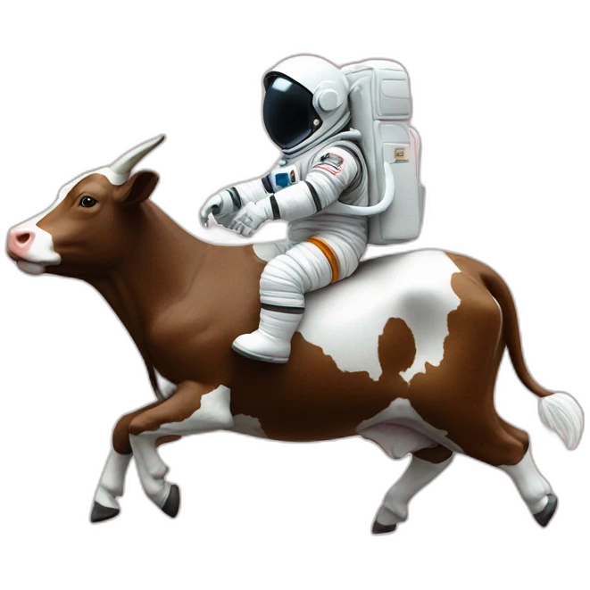 astronaut riding on cow emoji