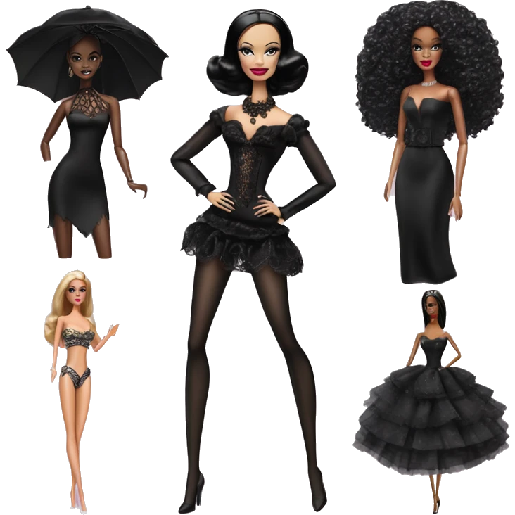 Victorian Debut Barbie CC,Morticia Addams, miss usa, sparkling swimwear, accessories, black octopus dress  emoji