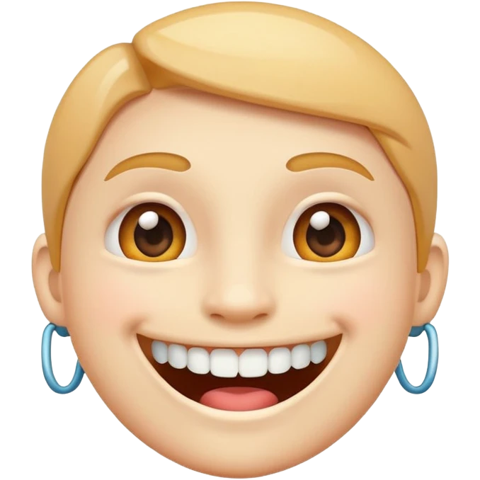 smiling face with braces on its teeth, friendly and expressive, simple, colorful emoji