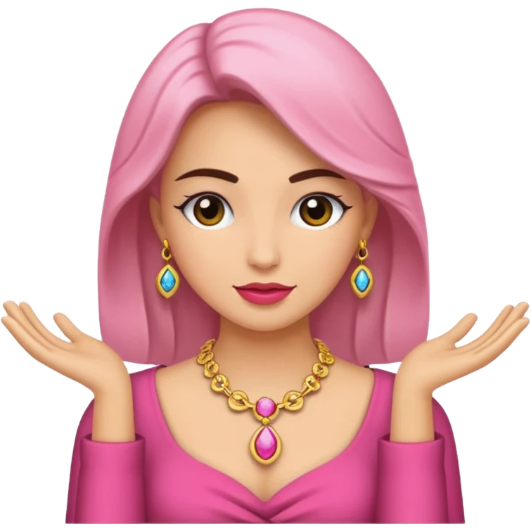 Rosa mujer comprando collares de lujo emoji