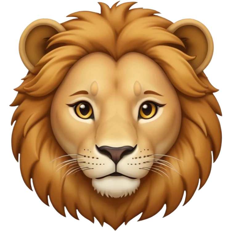 neutral headshot of a confident female lion emoji