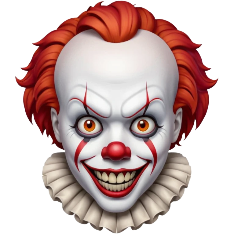 create a scary pennywise clown with cracks in his face emoji