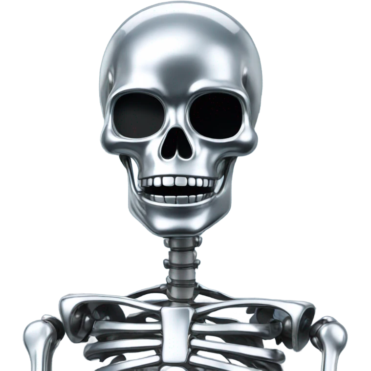 Skeleton made out of chrome emoji