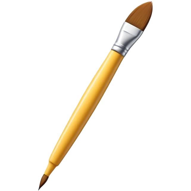 A digital paintbrush hovering in the air, drawing an incomplete emoji with smooth, sketch-like lines. Tiny sparkles and creative energy flow from the brush, giving the sense of creation. Minimalist, clean, and modern digital illustration, perfect for an empty state UI. emoji