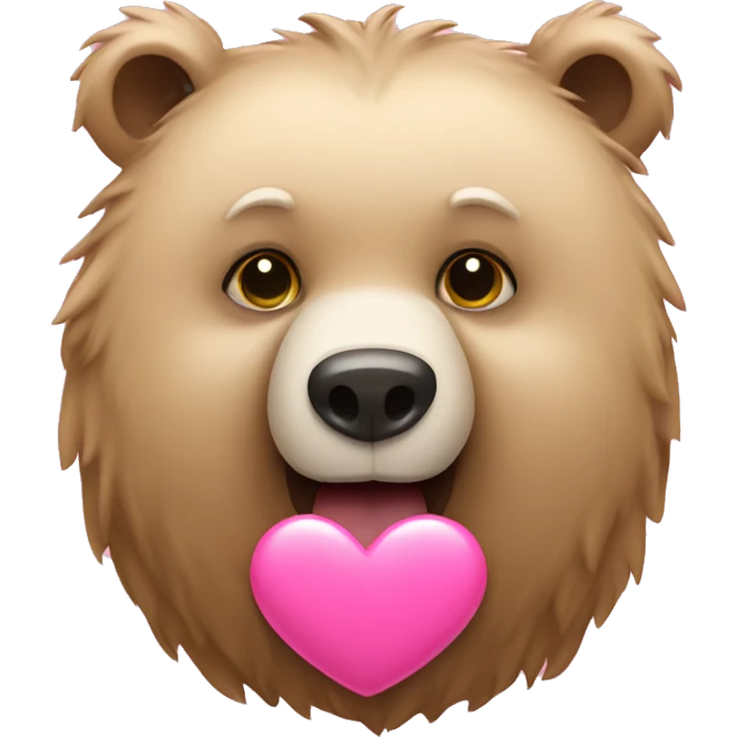 bear with a pink heart emoji
