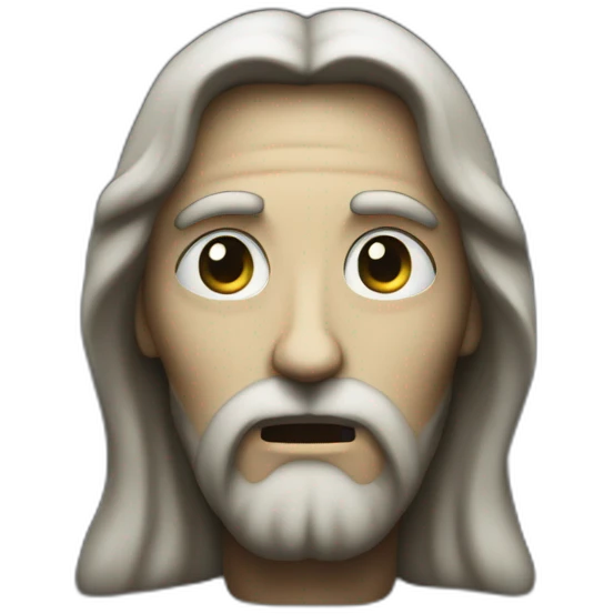 Scarry Jesus cross in black colour emoji