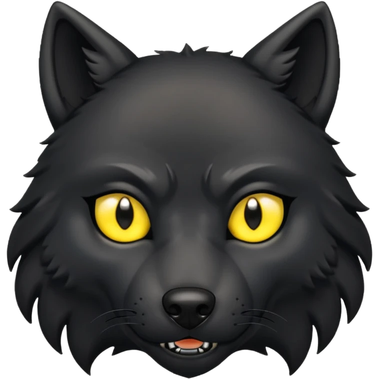 a black wolf raising an eyebrow emoji