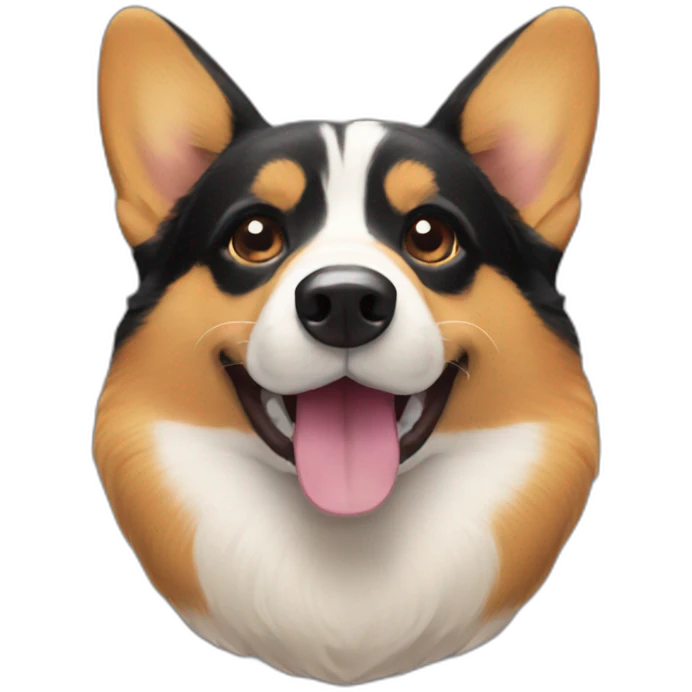 black and tan corgi face emoji