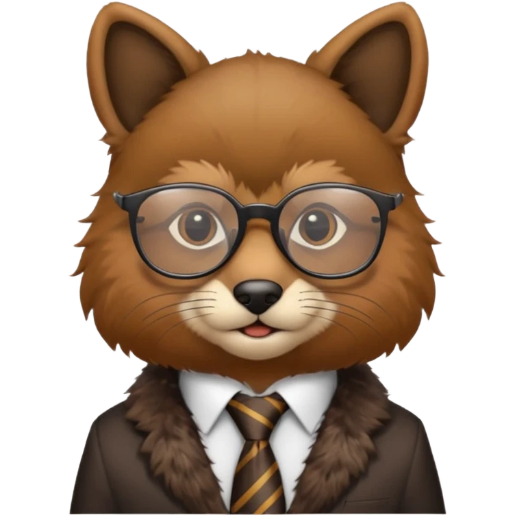 glasses animal with tie emoji