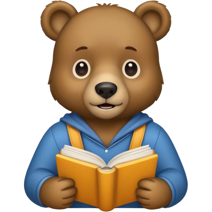 student bear with book emoji