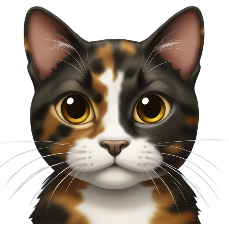 Tortoiseshell cat with white emoji