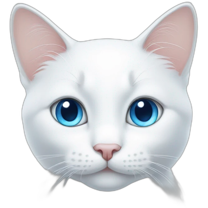 cute white cat with blue eyes emoji