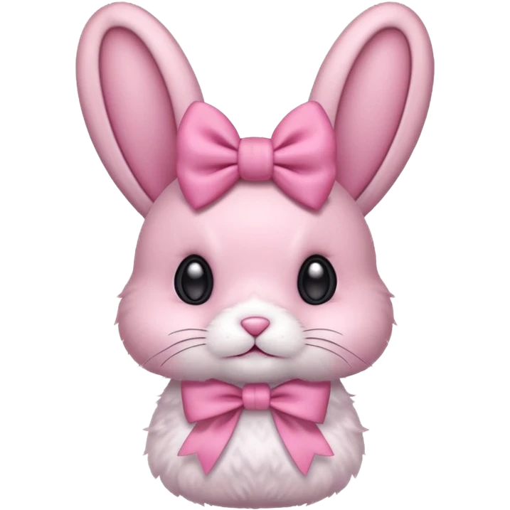 pink bunny with pink bow on ear emoji