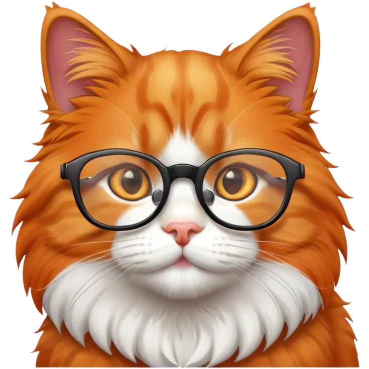 Big fat orange cat with glasses emoji