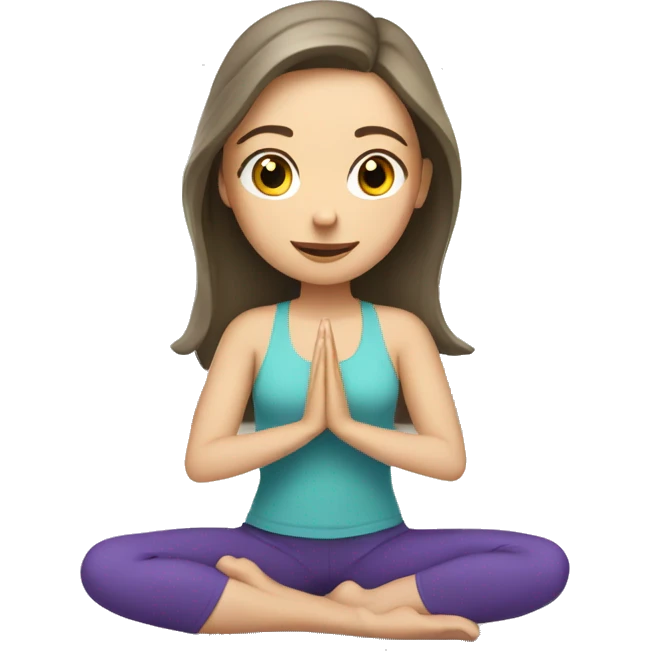 white brunette girl doing yoga emoji