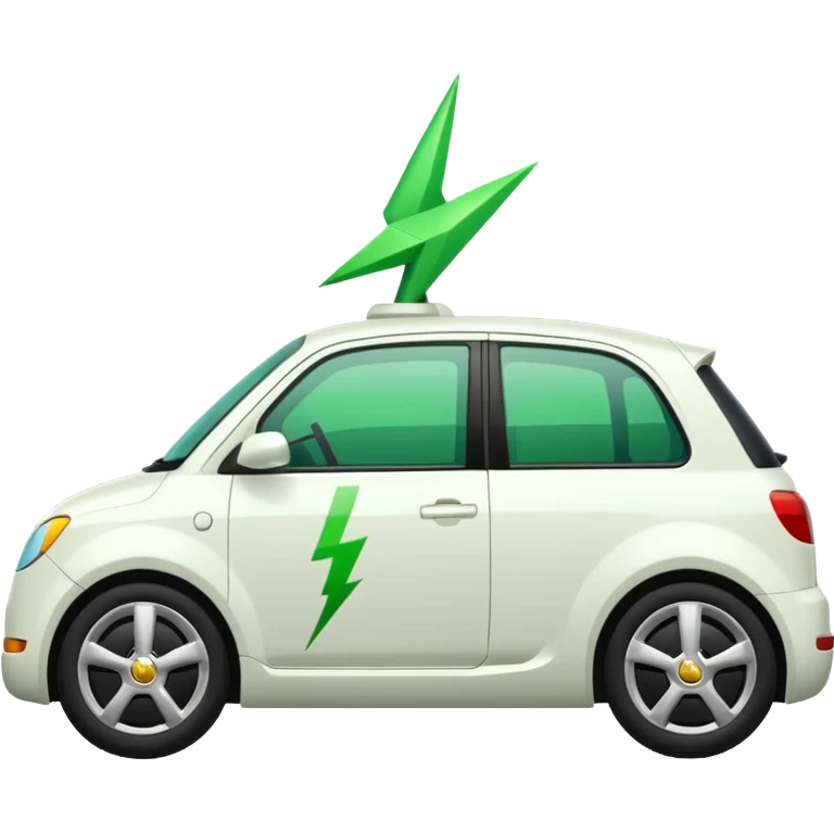 white car with green Bolt logo on the door emoji