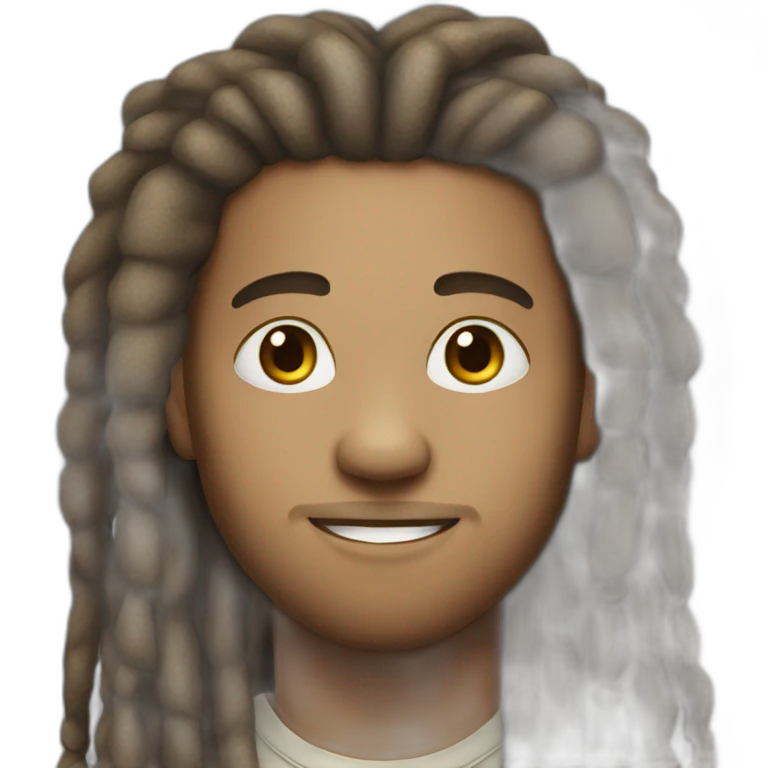 Pretty light-skin man with dreadlocks emoji