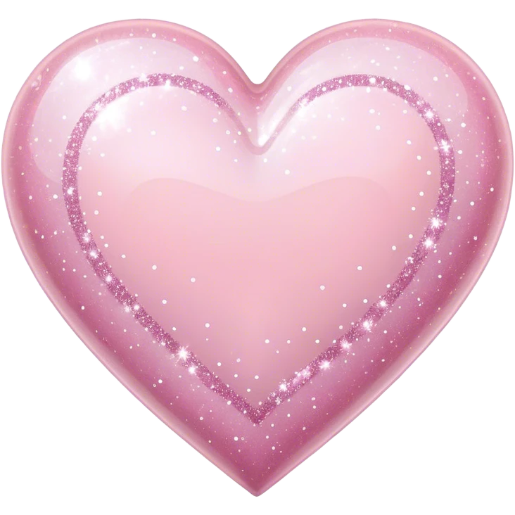 Light pink heart with sparkles and glitter  emoji