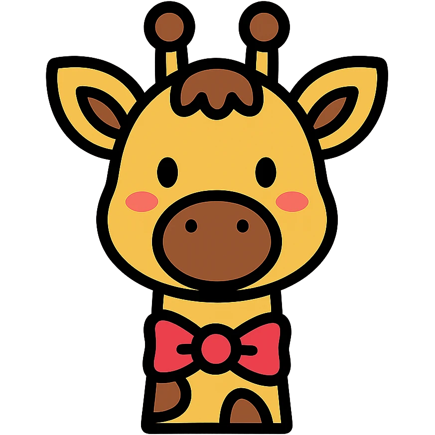 giraffe with a bow emoji