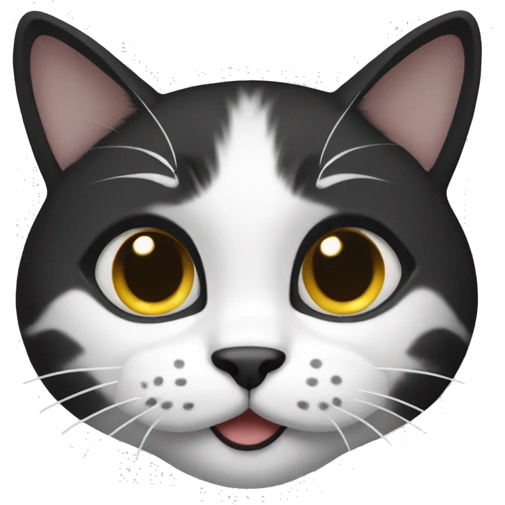 A cat black and white emoji