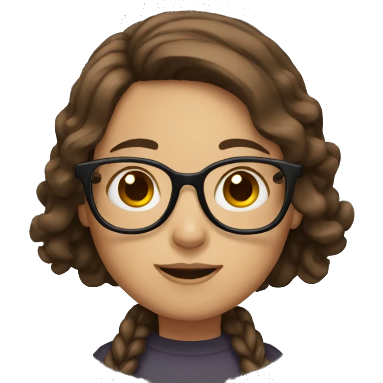girl with brown hair and glasses emoji