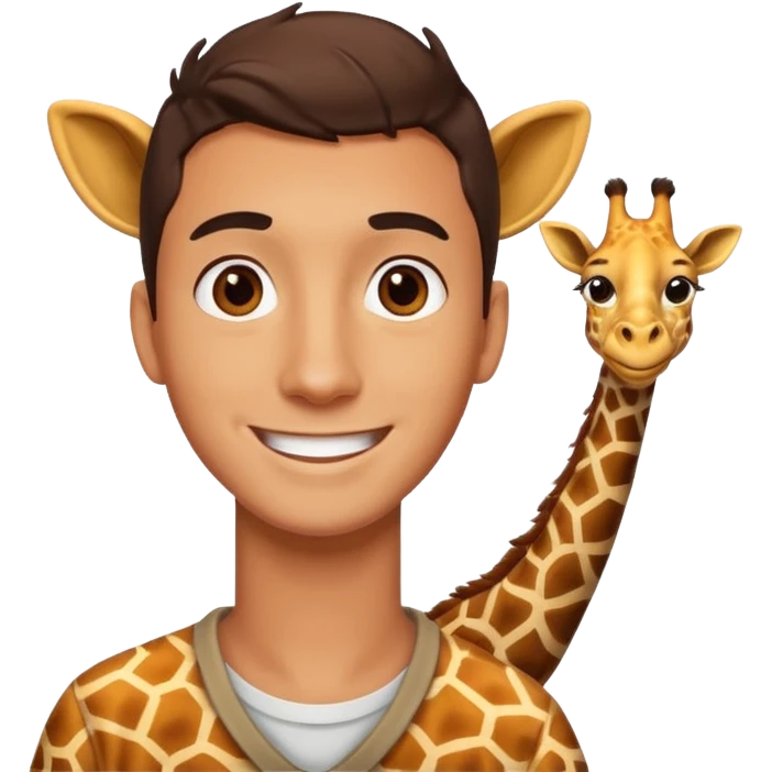 Guy with a giraffe neck emoji