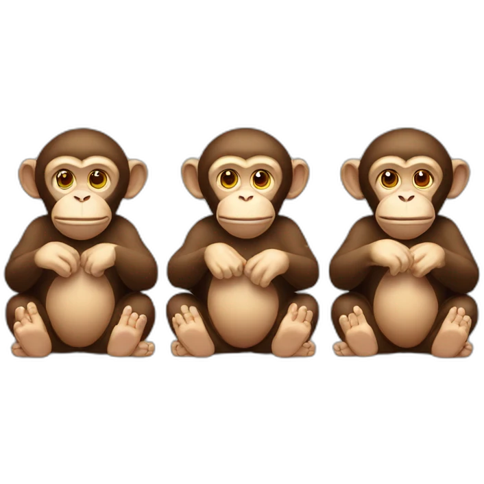 three wise monkeys emoji