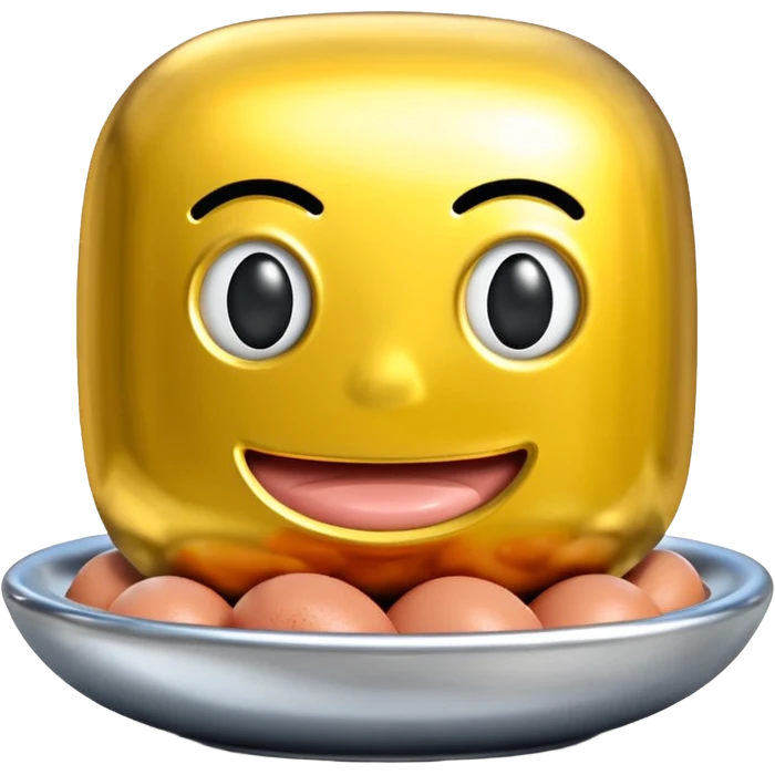 SPAM AND EGGS sculpture in jeff koons style emoji
