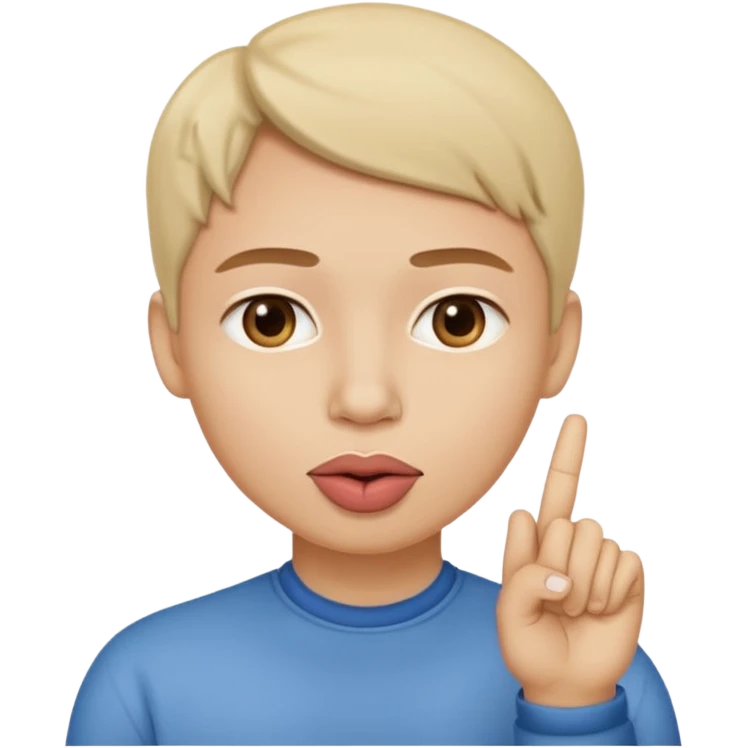schweigen, one finger in front of mouth emoji