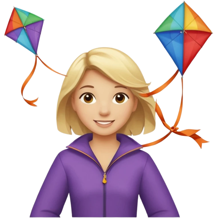 girl with kite,Kite Flyers, big kite. emoji