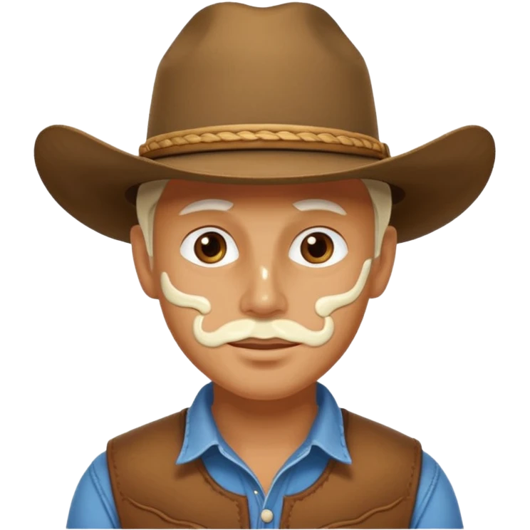 Cowboy with cream on face emoji