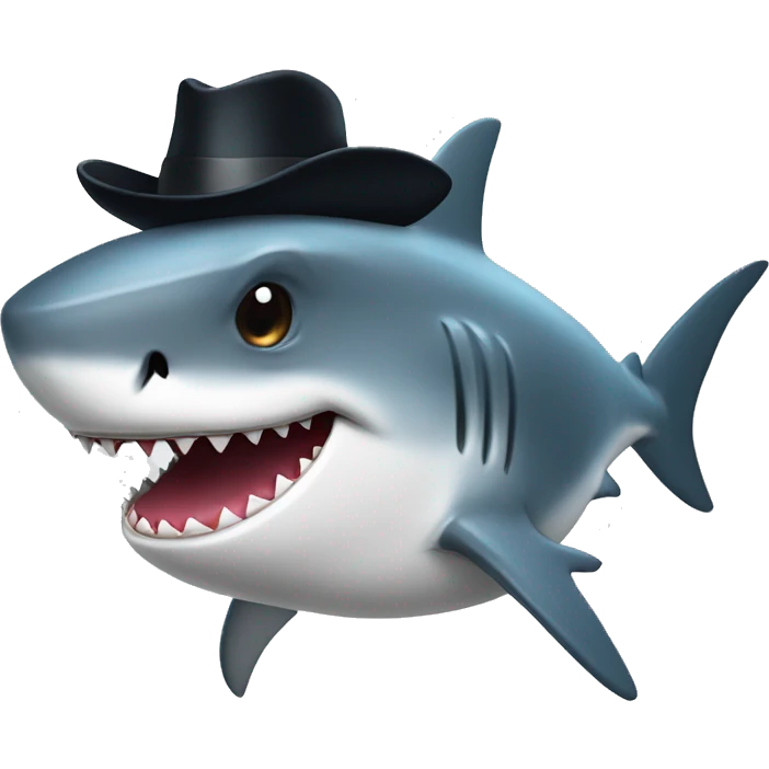 shark with tophat emoji