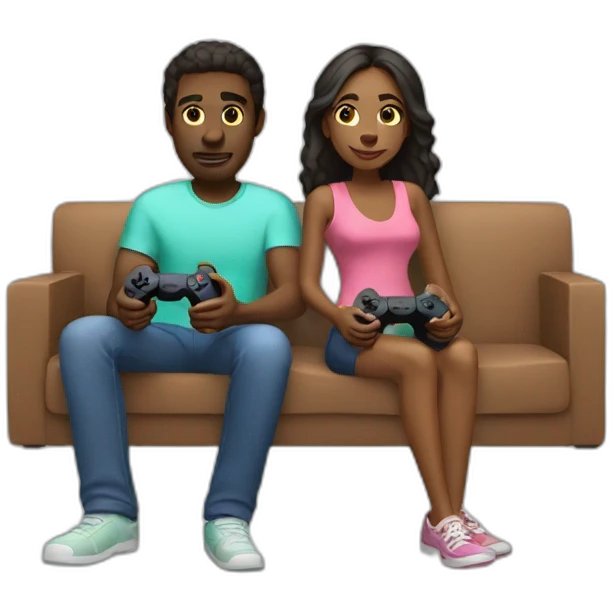 couple with playing playstation emoji