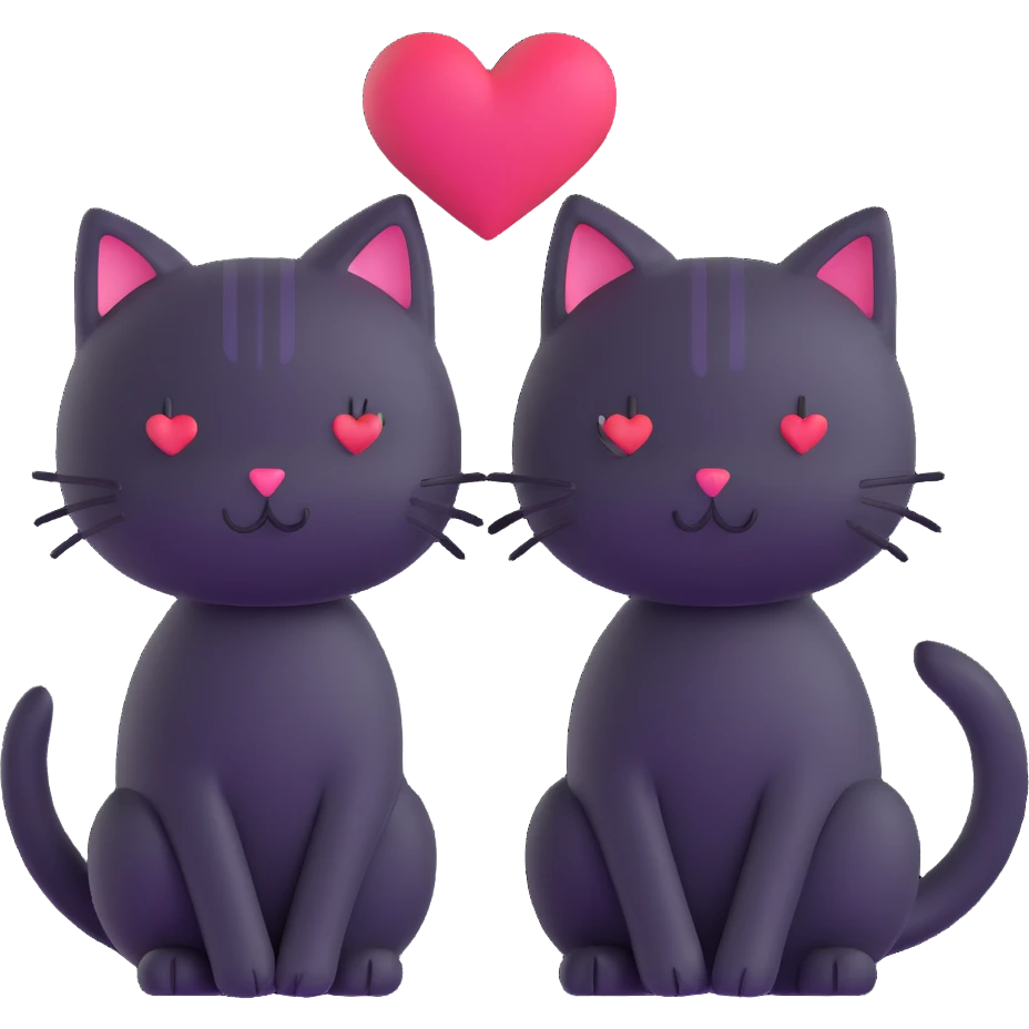 two emo cats in love emoji