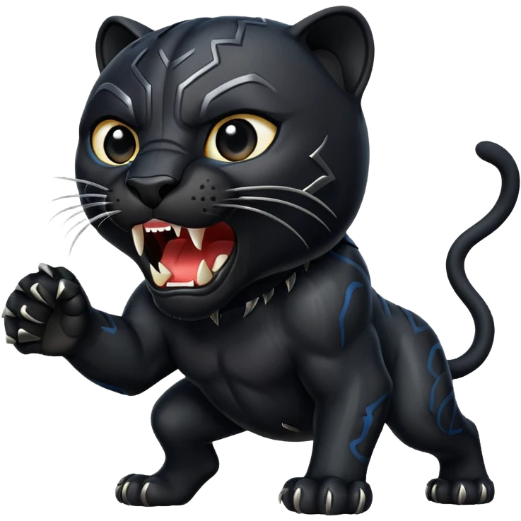 A black panther roaring. (Dangerous) emoji