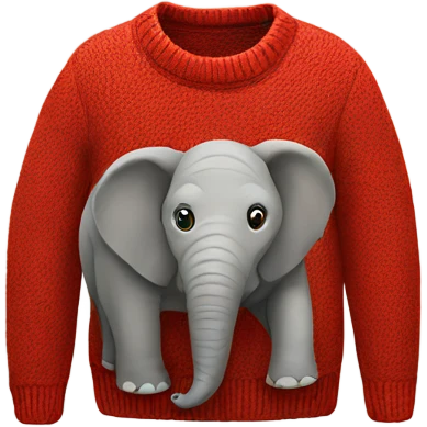 Elephant in a red sweater emoji