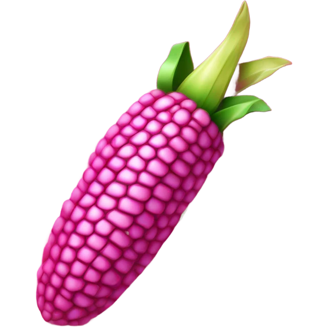 Hot pink corn on the Cobb with glitter  emoji