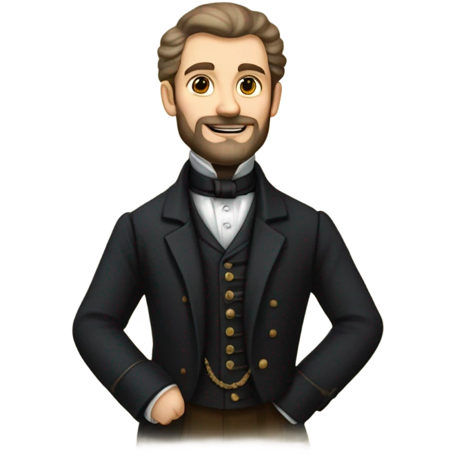 Ivan Kharytonenko, a famous Ukrainian philanthropist from Sumy. The emoji should depict him with a kind and noble expression, a well-groomed beard, and dressed in elegant 19th-century attire—such as a dark frock coat and a high-collared shirt.  emoji