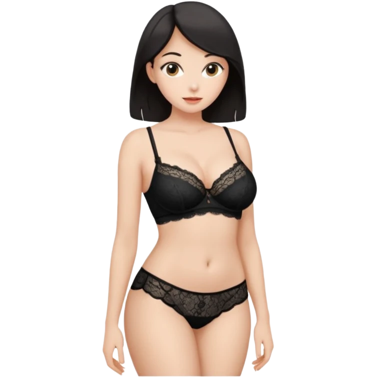 Sexy slim fully nude girl big boobs with black panty emoji