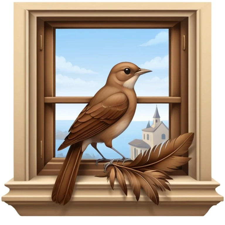 nightingale on open window sill emoji