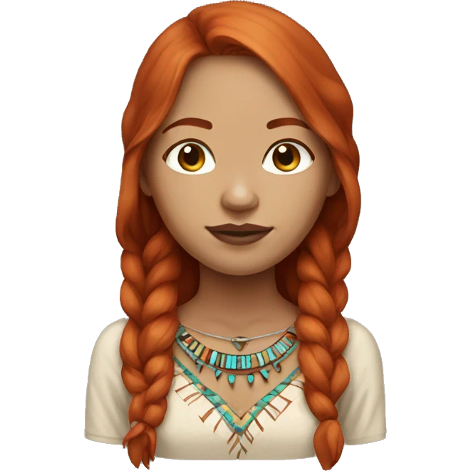 Pale skin Native american woman that is a redhead emoji