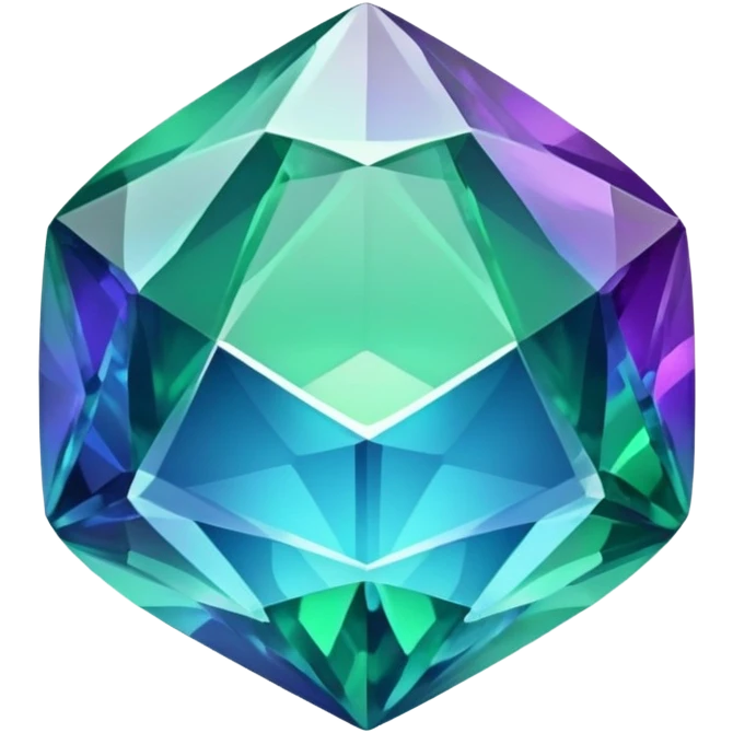 Shiny epic green blue and purple gemstone emoji