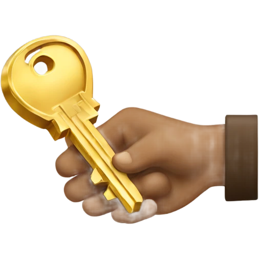 a light brown hand gives someone a gold keys emoji